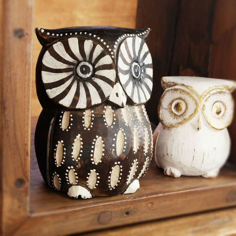 工房がんま フクロウの木彫り5種セット 工房がんま フクロウの木彫り5