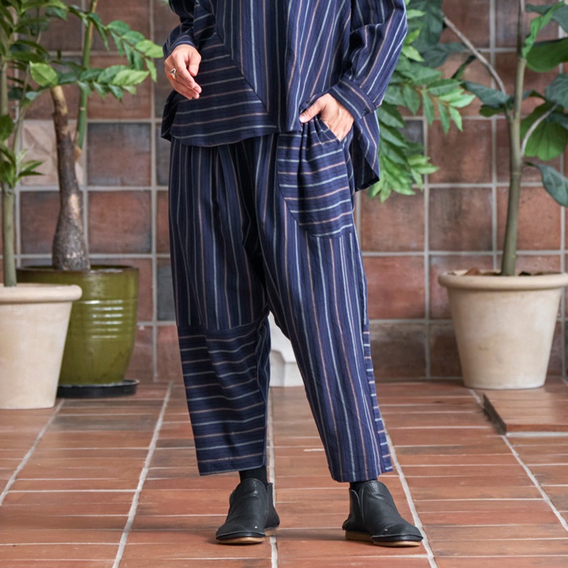 50%OFF ストライプ切り替えパンツ【メール便可】｜マライカ公式通販