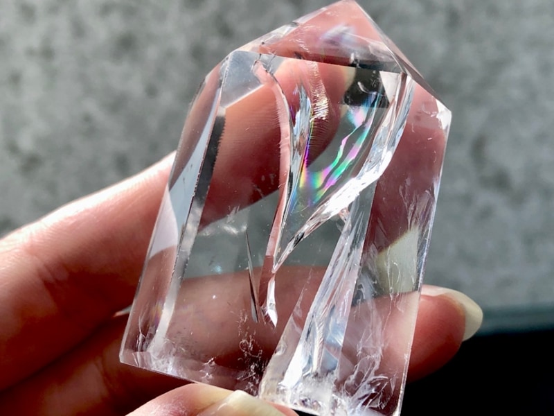 1点物】美しいレインボー虹☆ブラジル産☆天然石/アイリスクォーツ