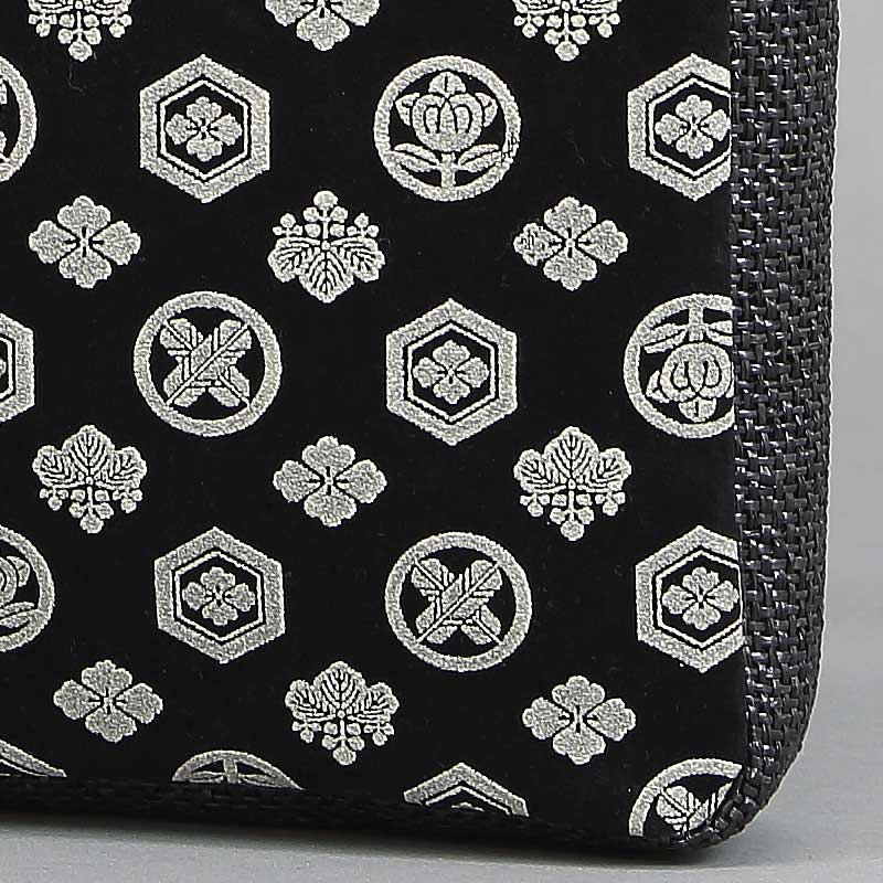 マチ付バンブー手提【スエード印伝｜家紋】祭用品専門店浅草絆纒屋