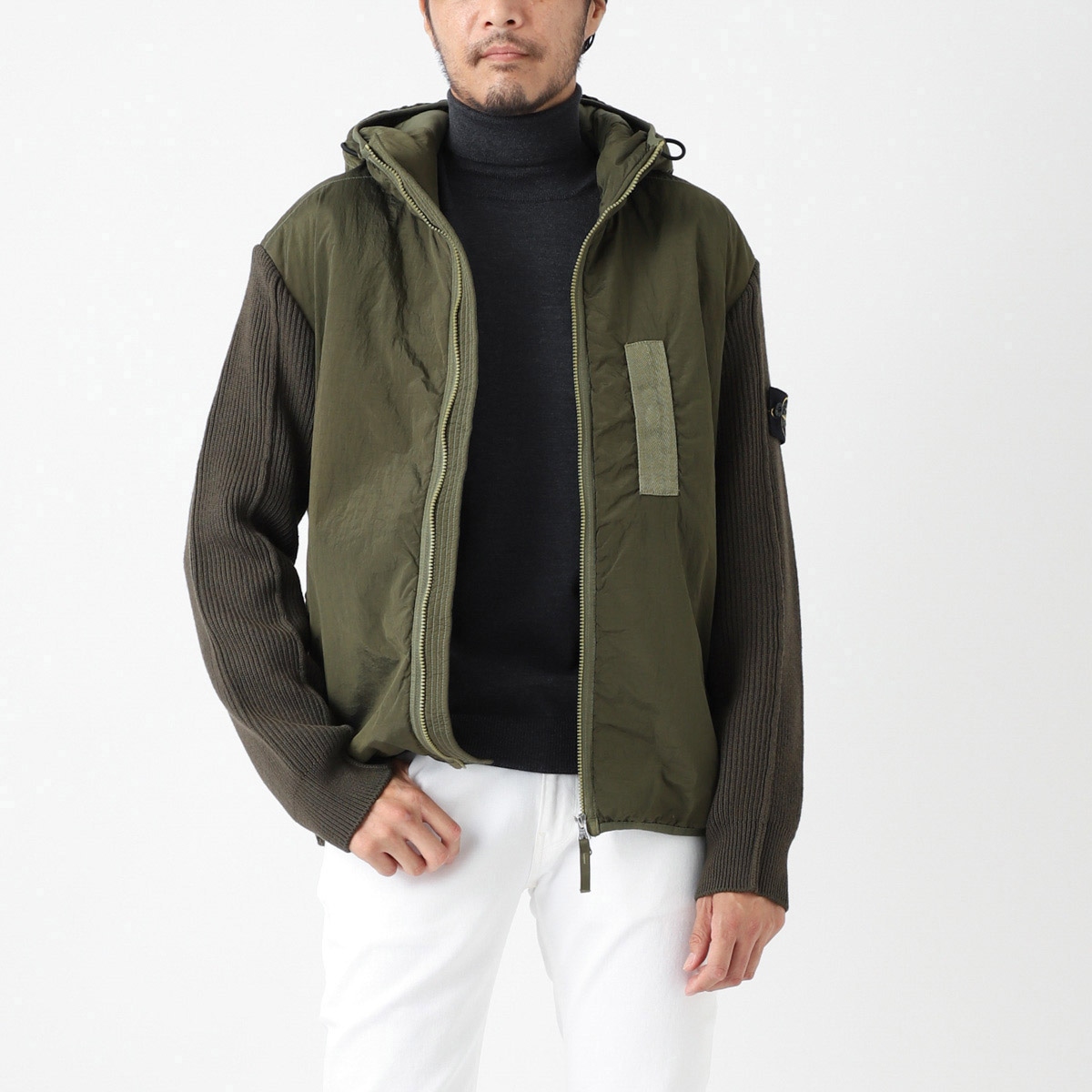 STONE ISLAND ストーンアイランド 中綿入りフーデッドブルゾン/44134