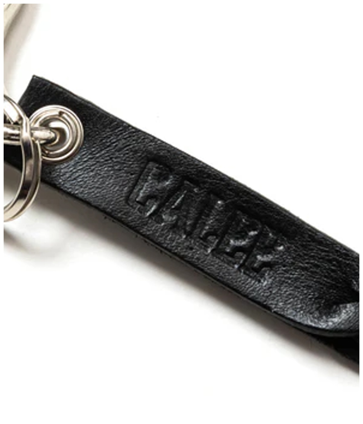 STUDS & KNITTING LEATHER SHORT KEY RING【BLACK】｜CALEE｜MELTING