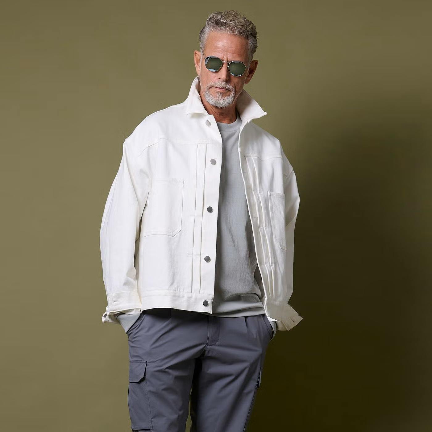 junhashimoto(ジュンハシモト)DROP SHOULDER DENIM/ WHITE