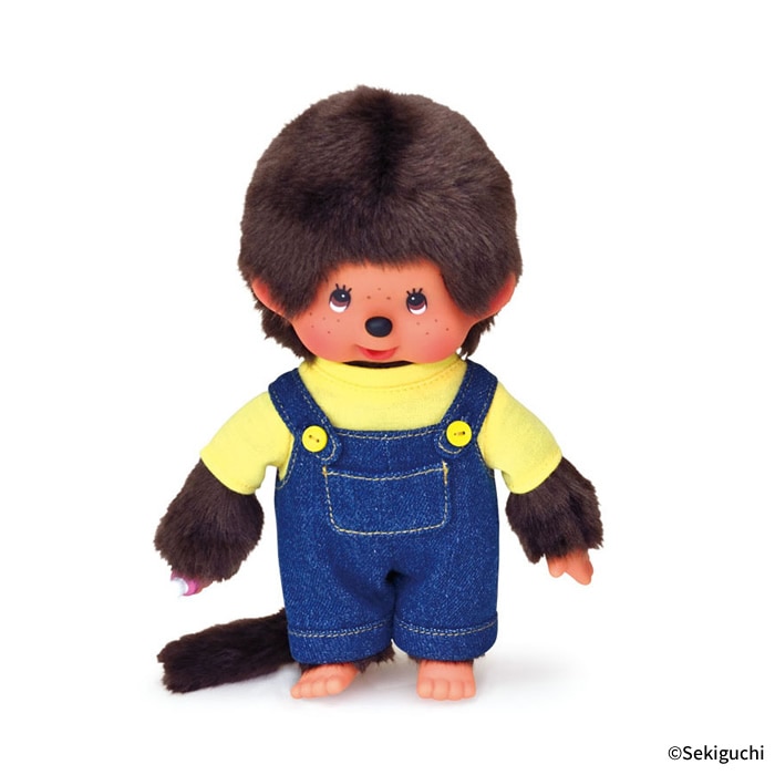 オーバーオールモンチッチ Sサイズ 男の子 イエロー|【ぬいぐるみの