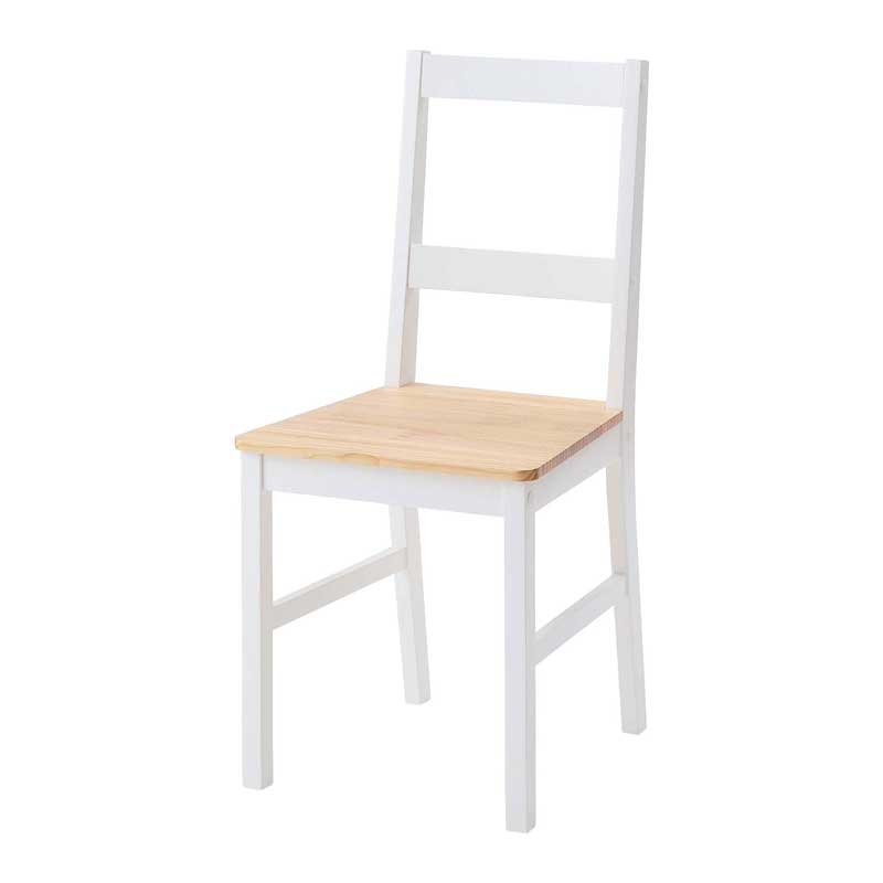 カントリーフレンチのダイニングチェア｜白フレーム×天然木座面が