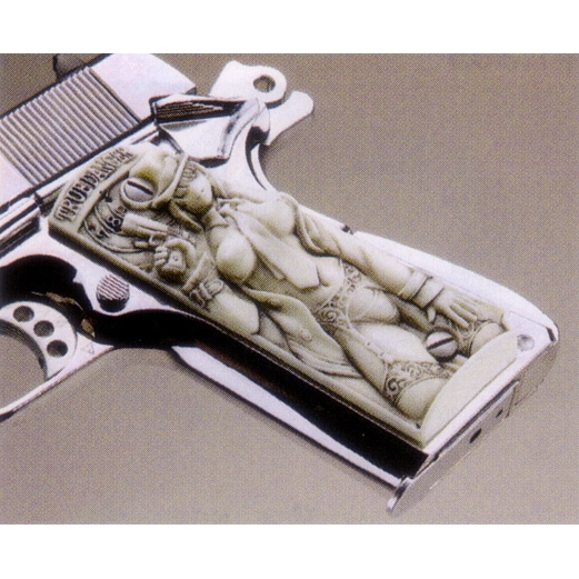 各社M1911用美女グリップ ・白色 象牙色 ガバメントぐり子さん