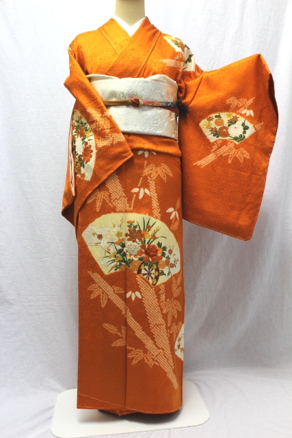 正絹訪問着「地紙に花 竹の絞り」 | 種類から探す,訪問着 | きもの