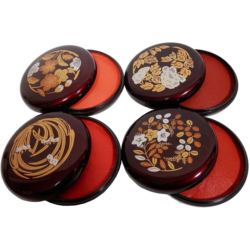 開明/カイメイ 国産印泥 日光印 四季セット HO3490 練朱肉/書道