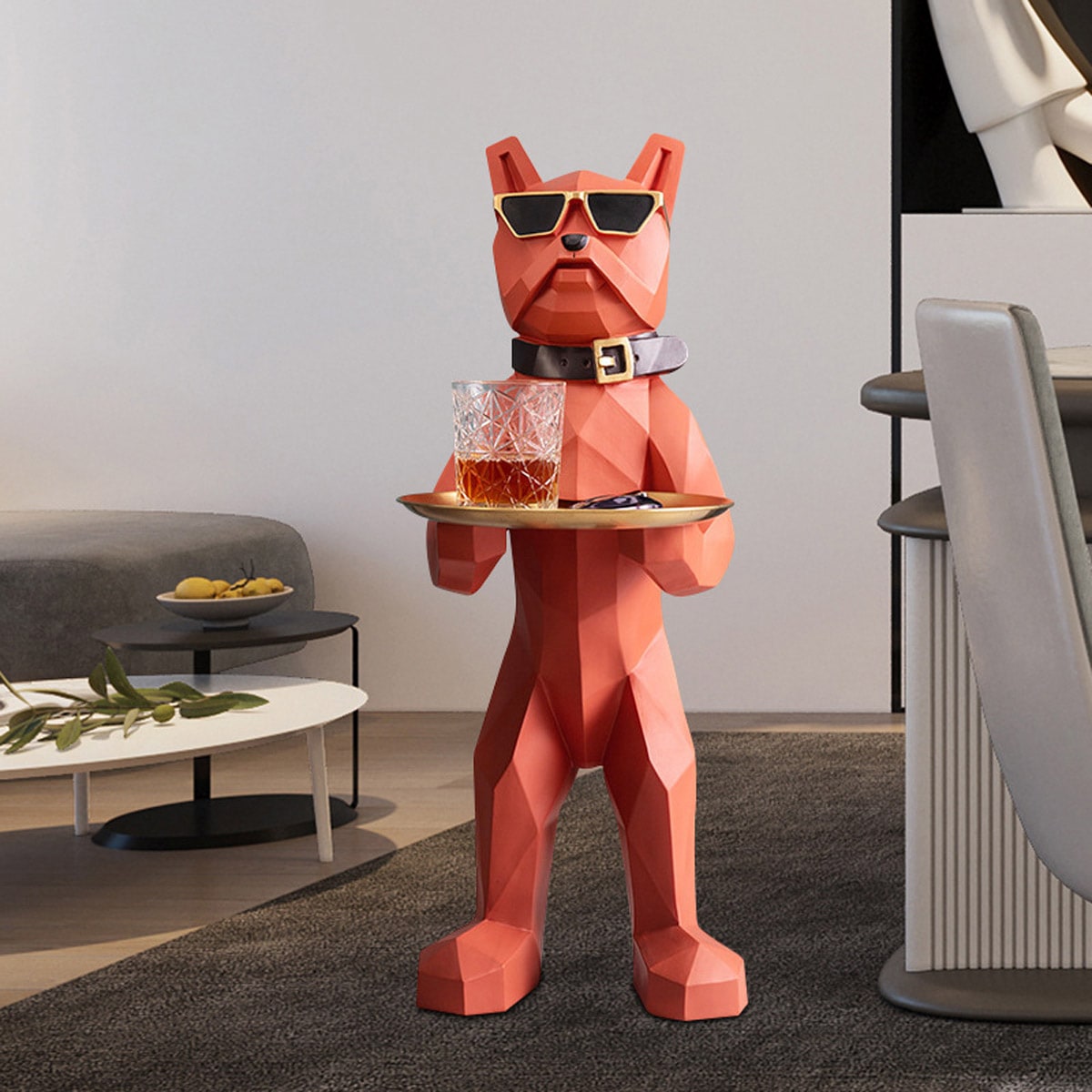 VeroMan ブルドッグ サイドテーブル ベッドサイドテーブル トレー