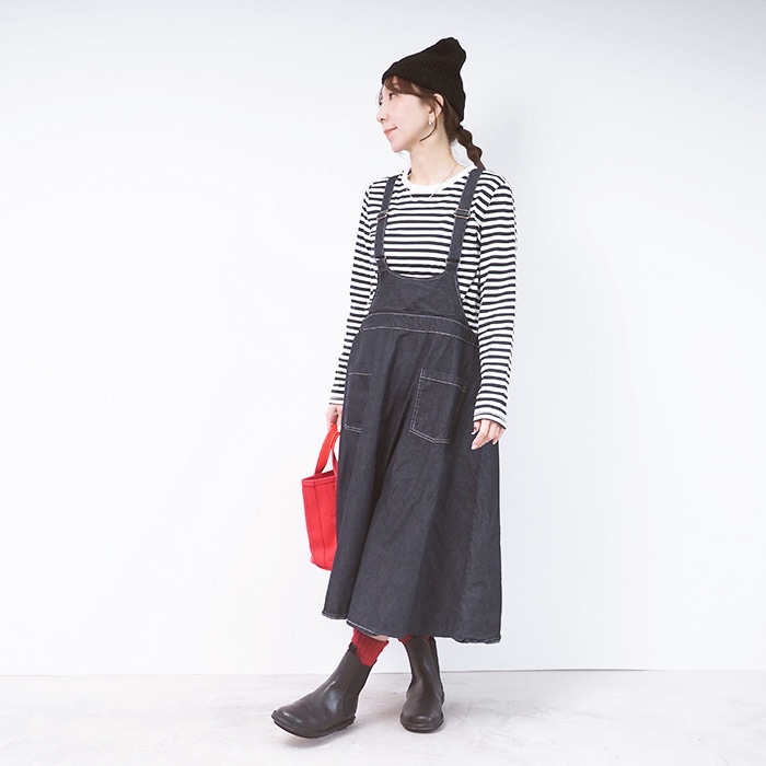 NARU(ナル) 8ozムラデニムサロペットスカート648805 | BOTTOMS