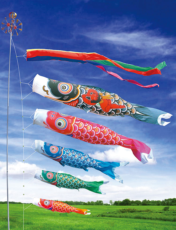 中古 鯉のぼり【A】5m 両面金太郎 こいのぼり 3色+吹流し こどもの日 節句