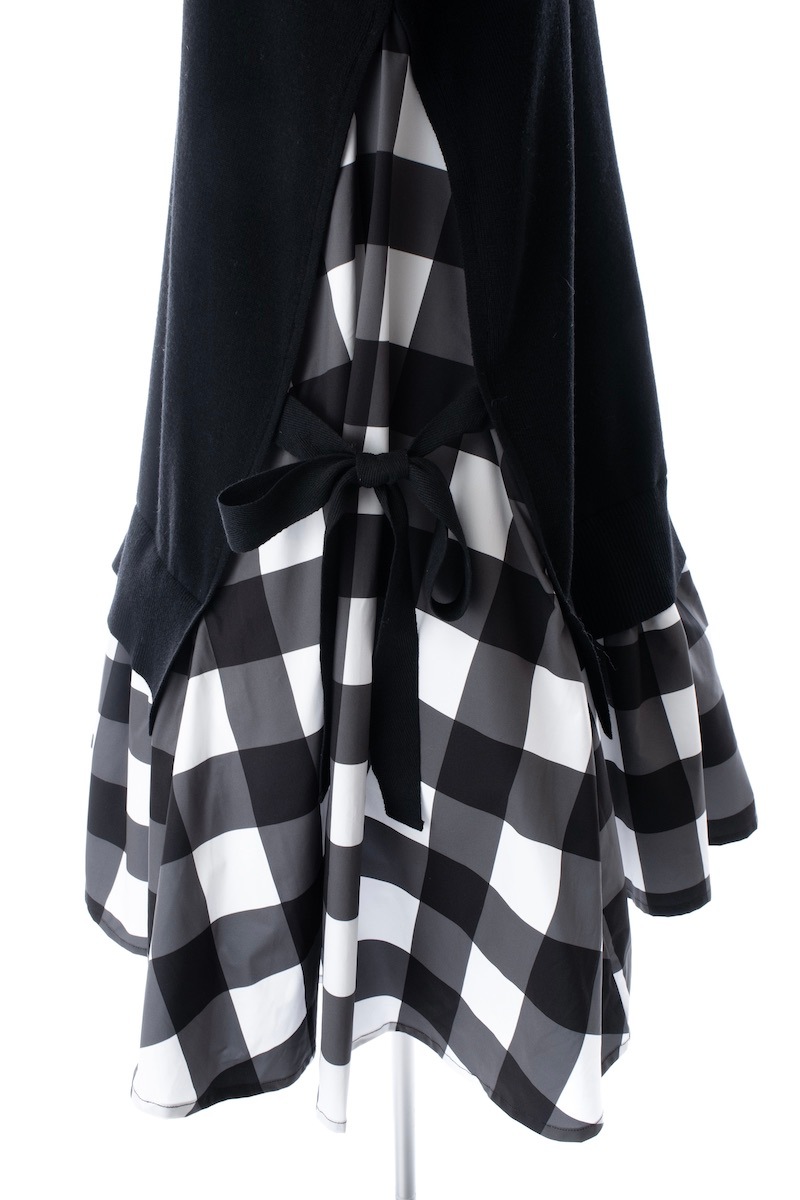 ニットドッキングワンピース/ブラックチェック | DRESS | OBLI