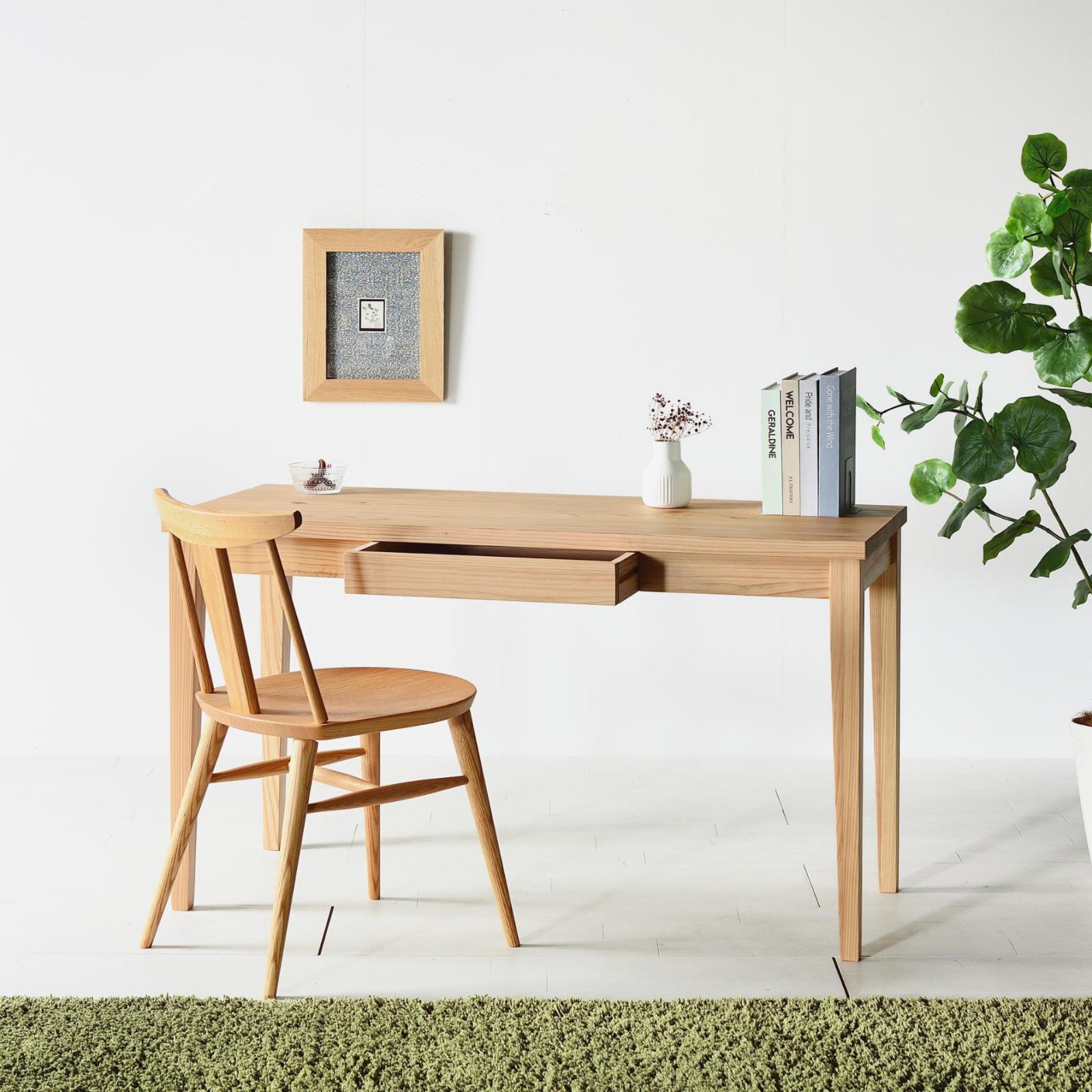 木の香デスク（引出しあり） 120 杉材 九州産杉 国産 無垢材 天然木