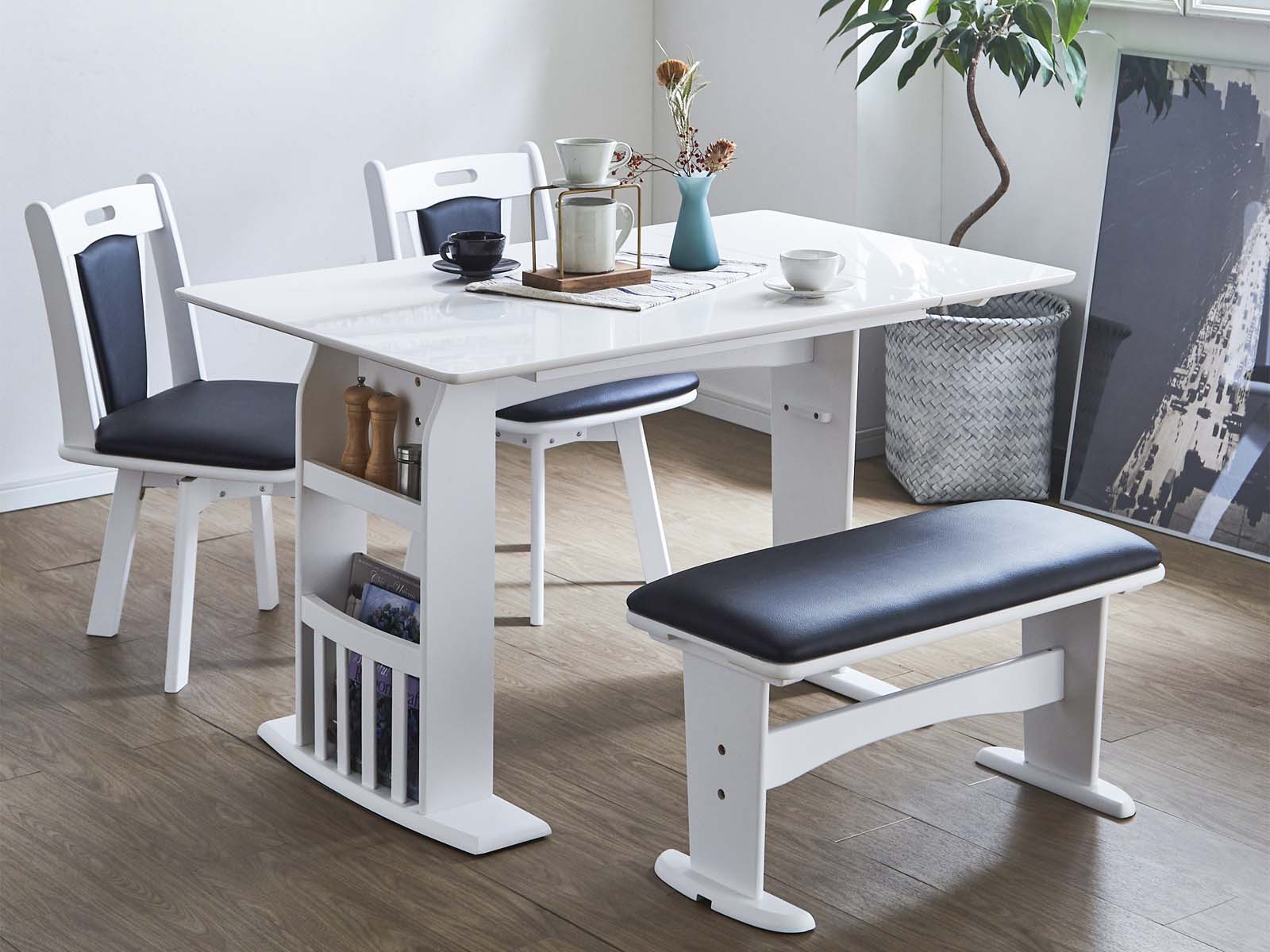 ダイニング 4点セット ポパイ 伸長式テーブル （セット内容：テーブル