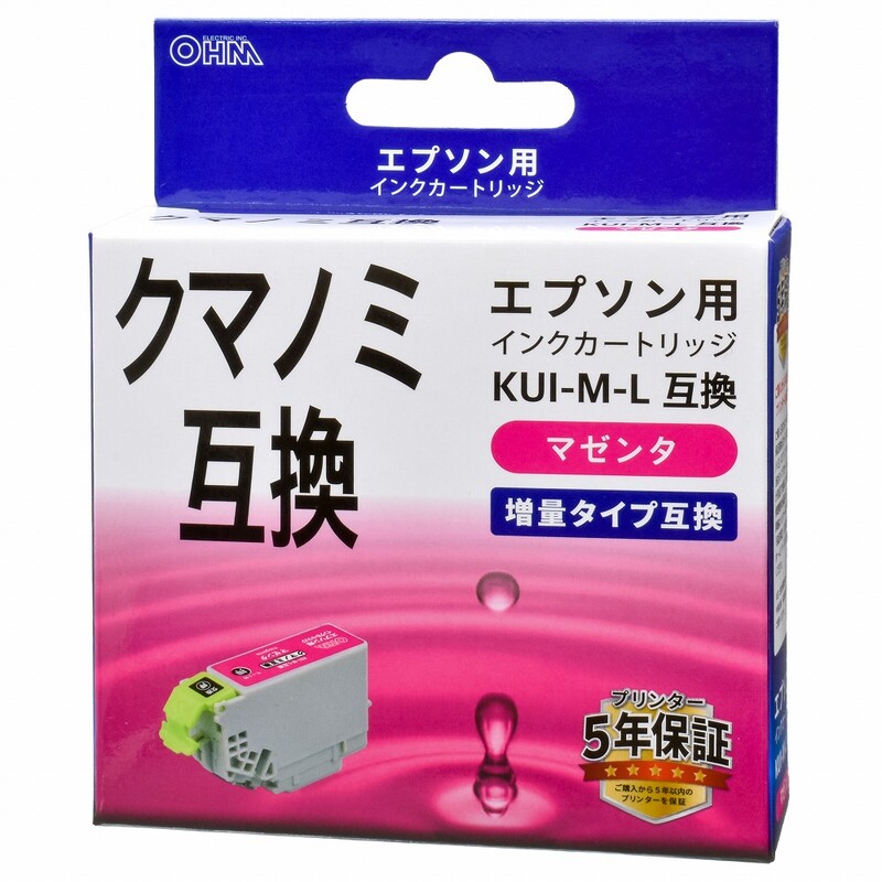 エプソン互換インク クマノミ KUI-M-L マゼンタ｜INK-EKUILB-M 01-4315