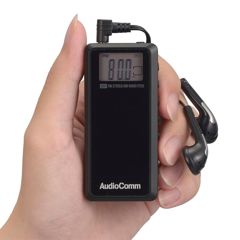 AudioComm デジタル選局ライターサイズラジオ AM/FMステレオ｜RAD