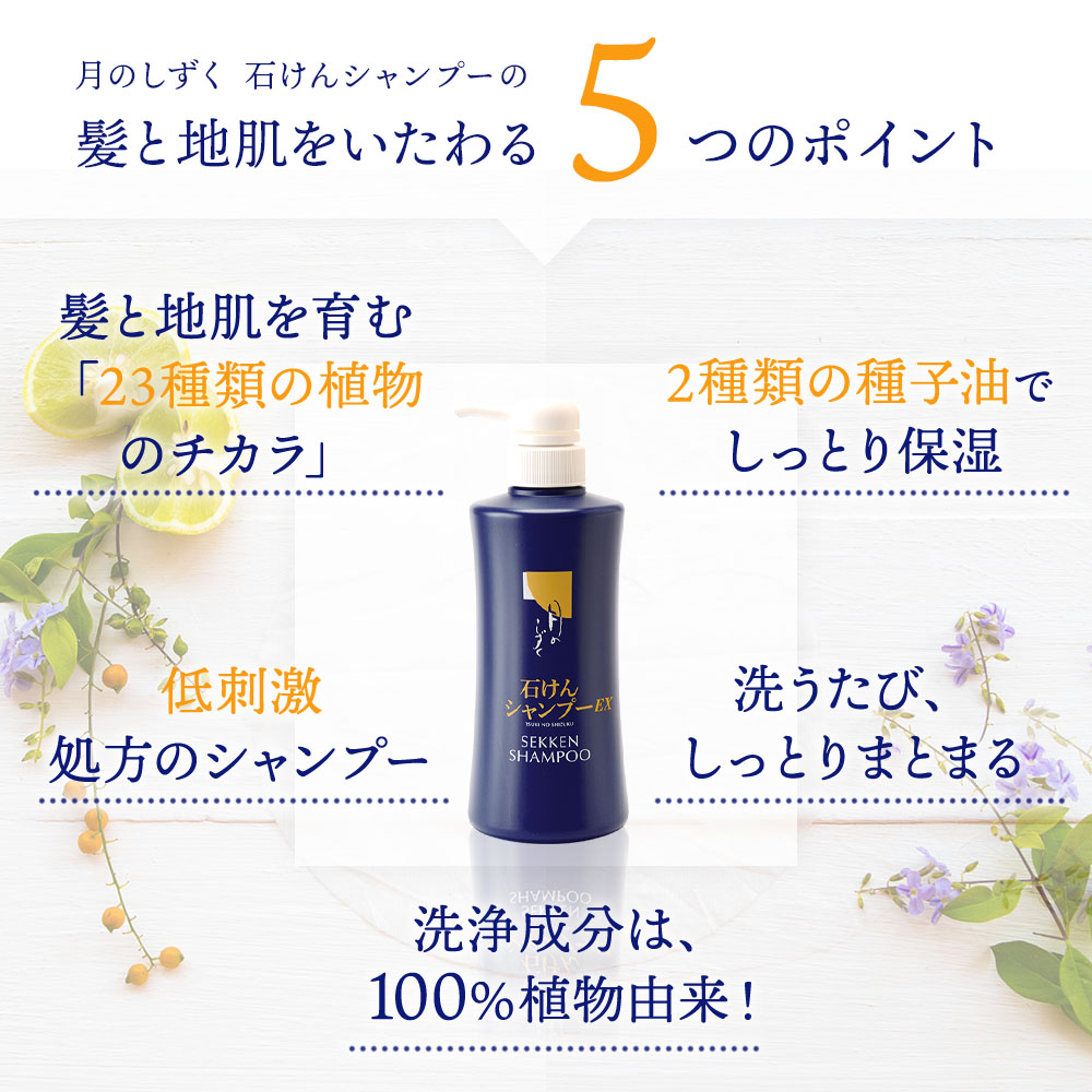 いつも10%OFF定期宅配】月のしずく石けんシャンプーEX＋トリートメント