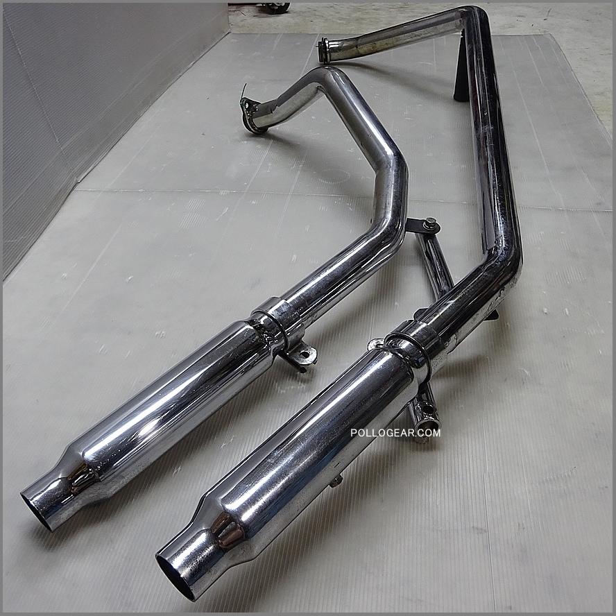 パウコ ドラッグパイプ40インチ70-84FL 4点セット ショベル ハーレー ○◇70-84年FX用ドラッグパイプマフラー｜ハーレーパーツの通販-GUTS