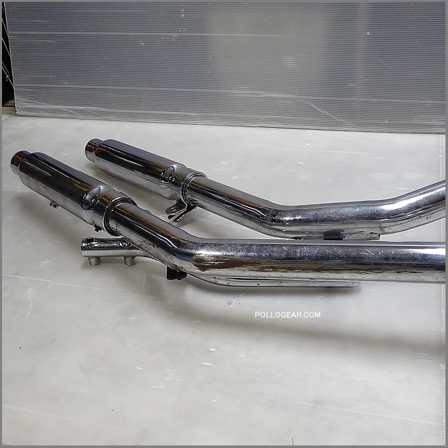 ショベルヘッド　ショベル　マフラー 70-84 ショベルヘッド<BR>パウコ製 アップスイープ マフラー ショー