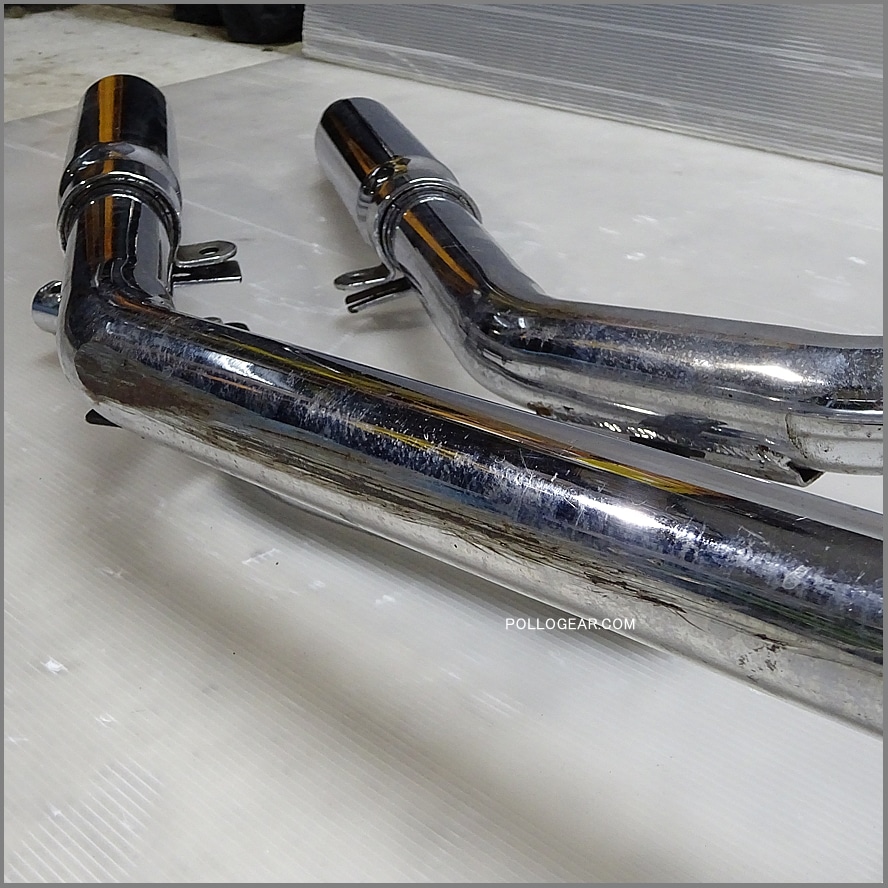 PAUGHCO パウコ 29-0088 アップスイープ マフラー　ショベル 70-84 ショベルヘッド<BR>パウコ製 アップスイープ マフラー ショー