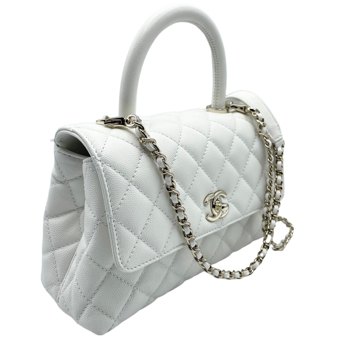 シャネル ココハンドルXS ホワイト キャビアスキン ｜ 商品状態：新品