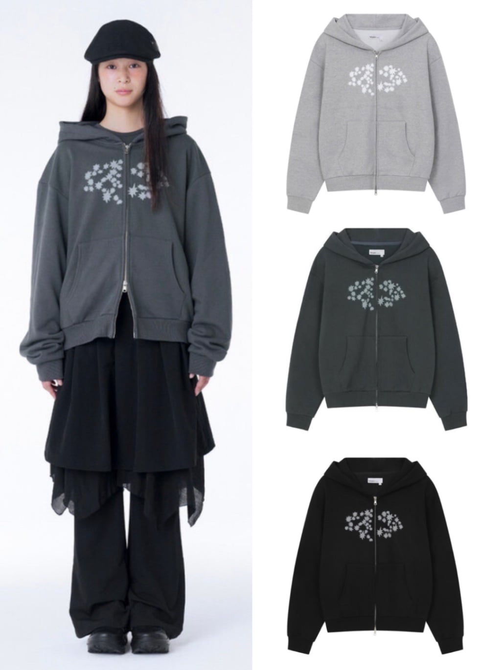 Miseki seoul】Midnight star over zip-up hoodie | OUR BRAND,Miseki