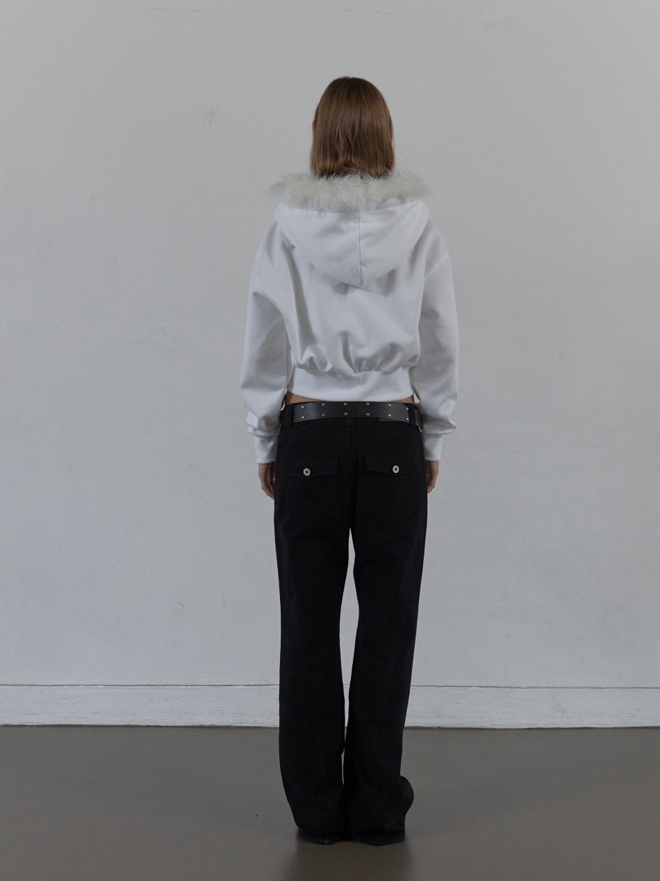 SETUP‐EXE】FUR TRIMMING HOODED ZIP-UP / 【セットアップエグゼ