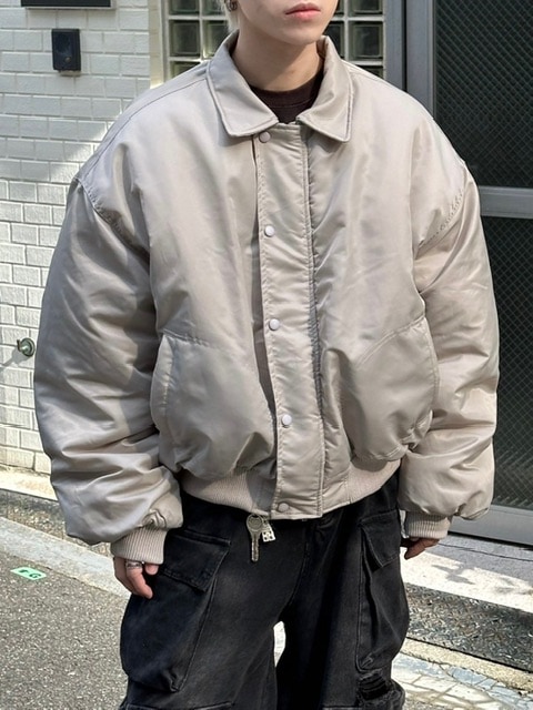 Chikashitsu +】cropped padding jumper (3color) | OUR BRAND