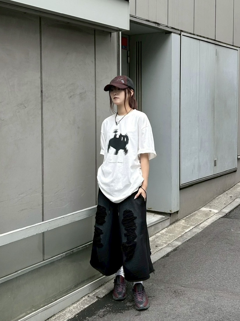 大阪店WEB限定【Chikashitsu +】oversized pixel cats t-shirt (2color