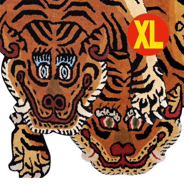 チベタン タイガー ラグ マット 【XL】Tibetan Tiger Rug 虎型 マット