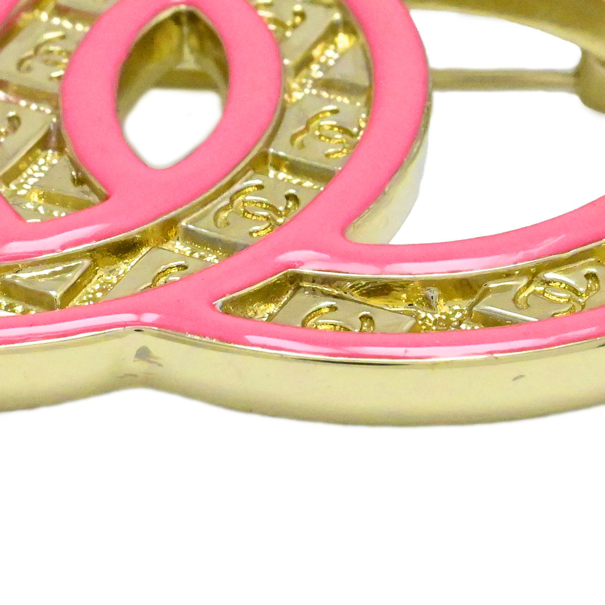 シャネル CHANEL B24 ココマーク ブローチ ピンク×ゴールド レディース