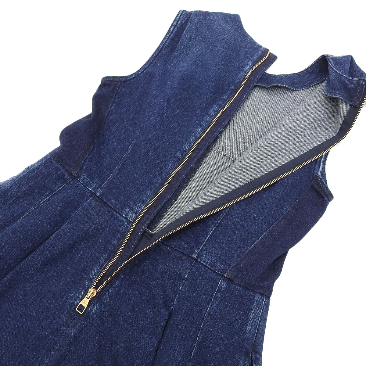 ルイヴィトン LOUIS VUITTON デニム ワンピース ノースリーブ 40