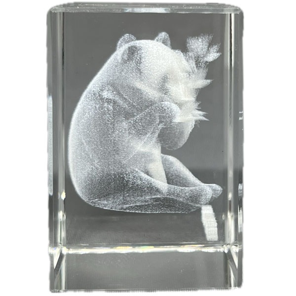 レーザー彫りクリスタル 横浜中華街 パンダ 置物小 43mm｜ぱんだグッズ