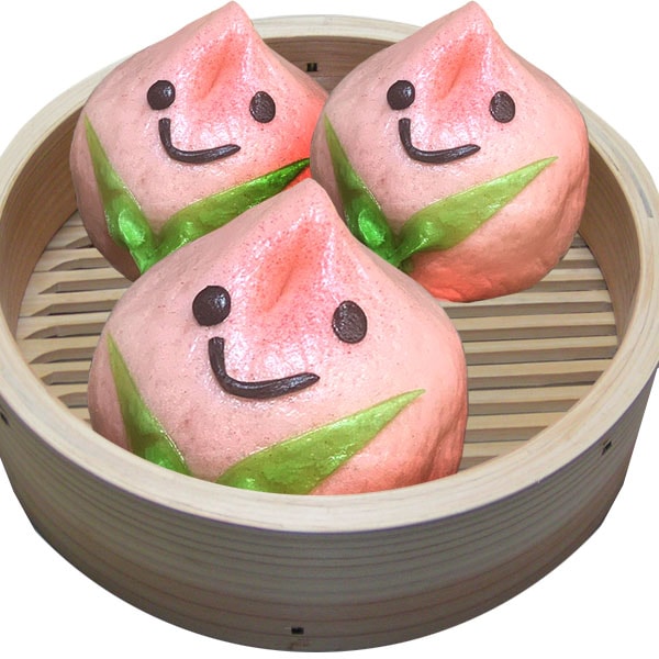 中華まん】桃まん3個セット ｜三個,3ケ,大安,運気上昇,長寿,冷凍,横浜
