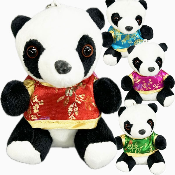 サテンチャイナ服パンダ【小】(11cm)｜ぬいぐるみ,ヌイグルミ,サテン