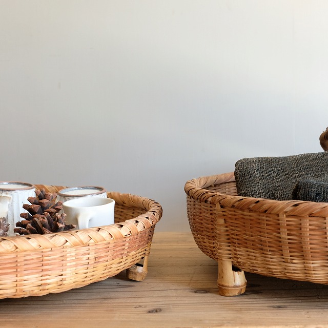 蓋付きの竹籠 2個セット｜古雑貨,籠 バスケット｜古家具・アンティーク