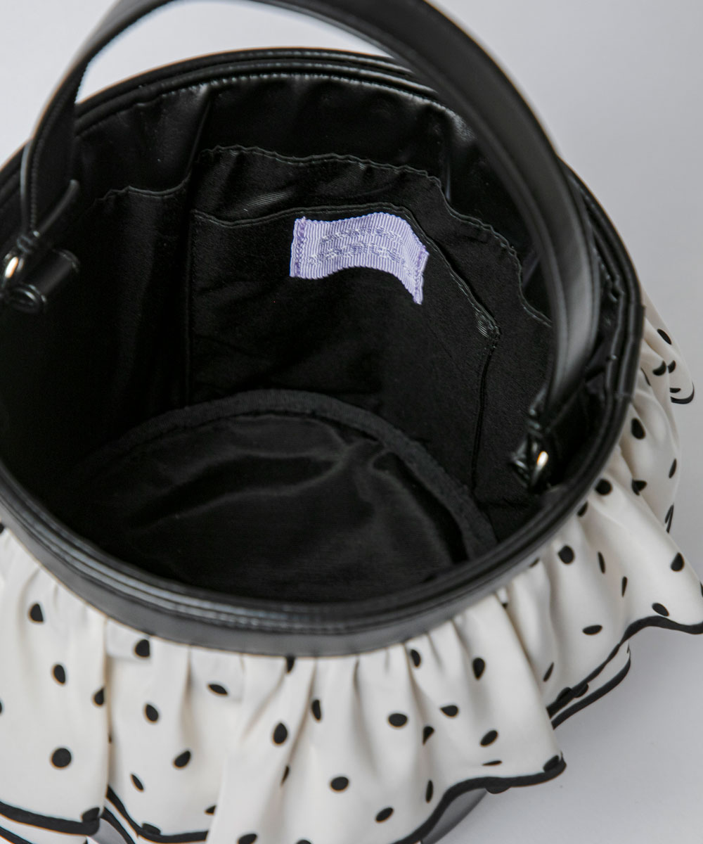 ピクニック（白フリル×黒ドット） | bag,picnic | setsuko sagittaire