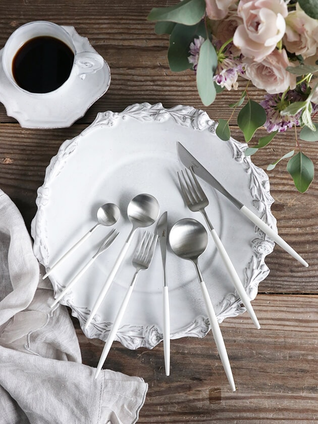 Cutipol カトラリーGOA WHITE x SILVER クチポール ～ サラグレース