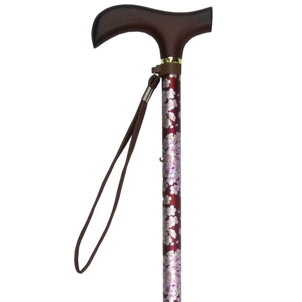 夢ライフステッキ 伸縮型スリムタイプ[桜ワイン]【ウェルファン