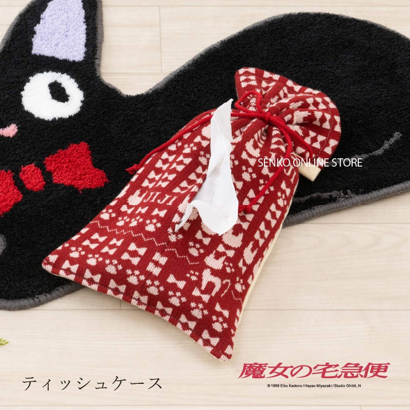 ☆魔女の宅急便 ジジニット（レッド） ティッシュケース 外寸約41×22cm