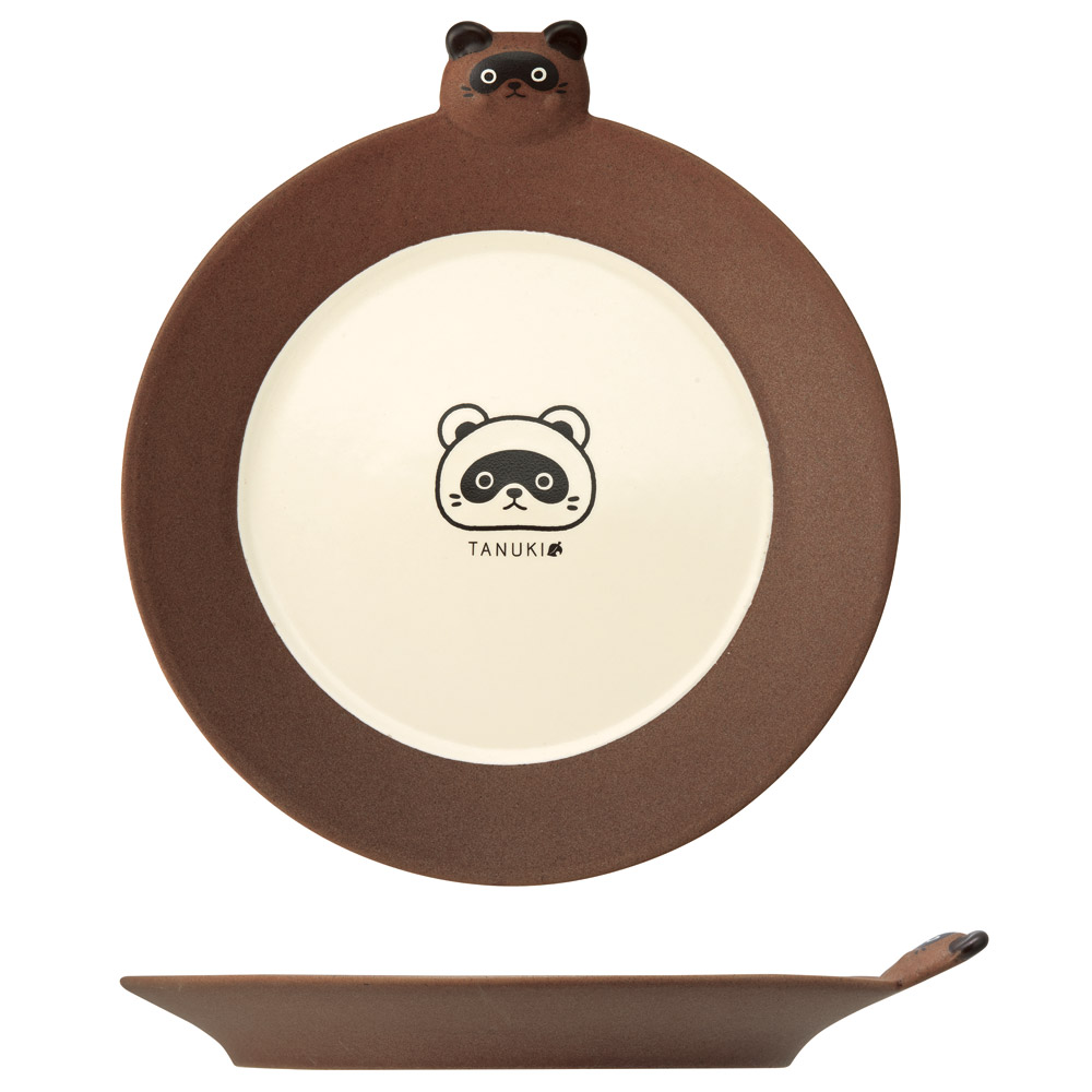 行灯皿陶器製 手描きキャラクター皿T169 行灯皿陶器製 手描き