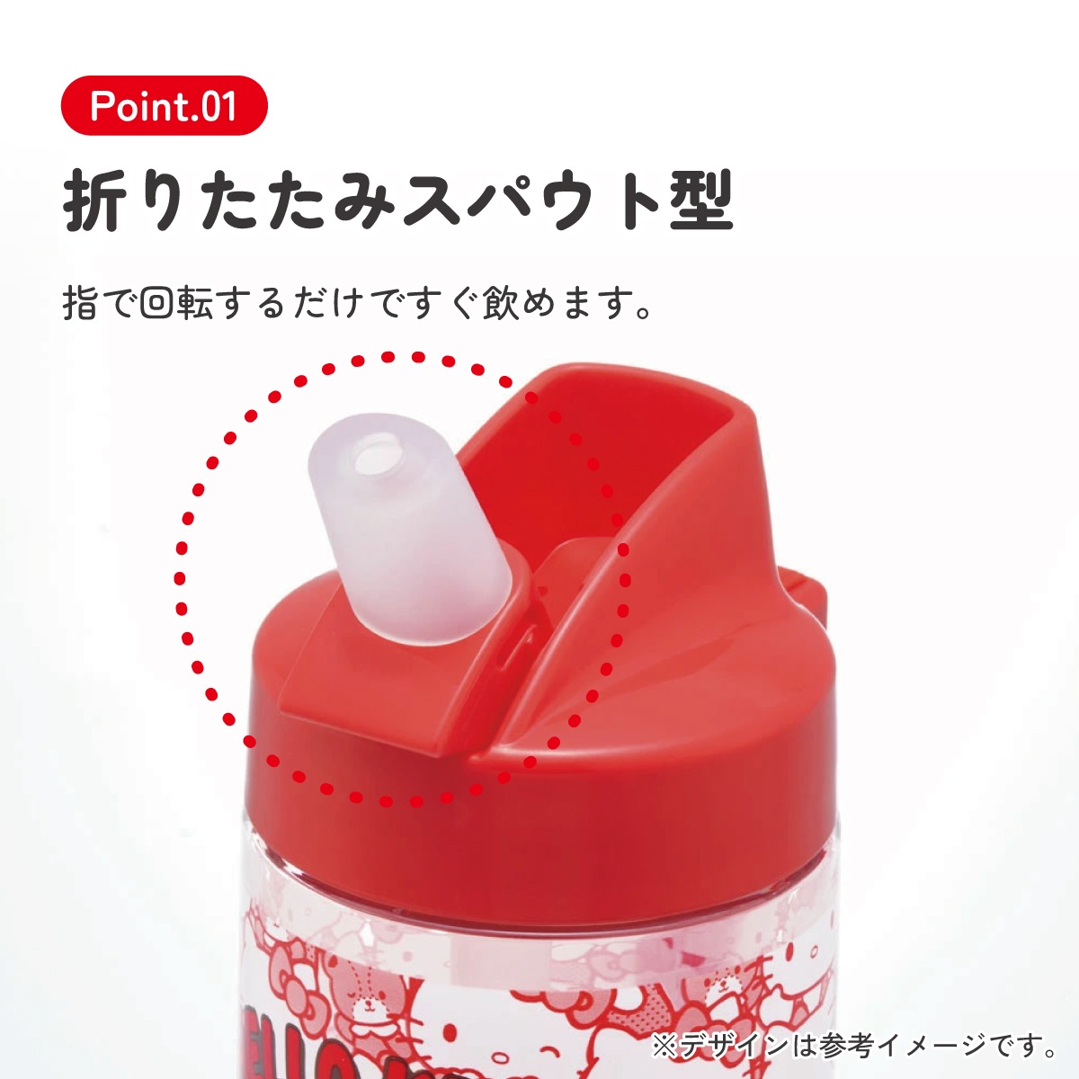 ストロー ボトル 水筒 500ml スパウト型 プラスチック クリア キッズ
