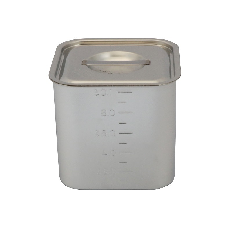 HACCP】【NSF】18-8 深型角キッチンポット 目盛付 3.6L SH-4215D