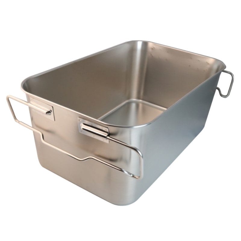 18-8 給食バット 運搬型 積み重ねハンドル 深さ200mm SH-6038-8