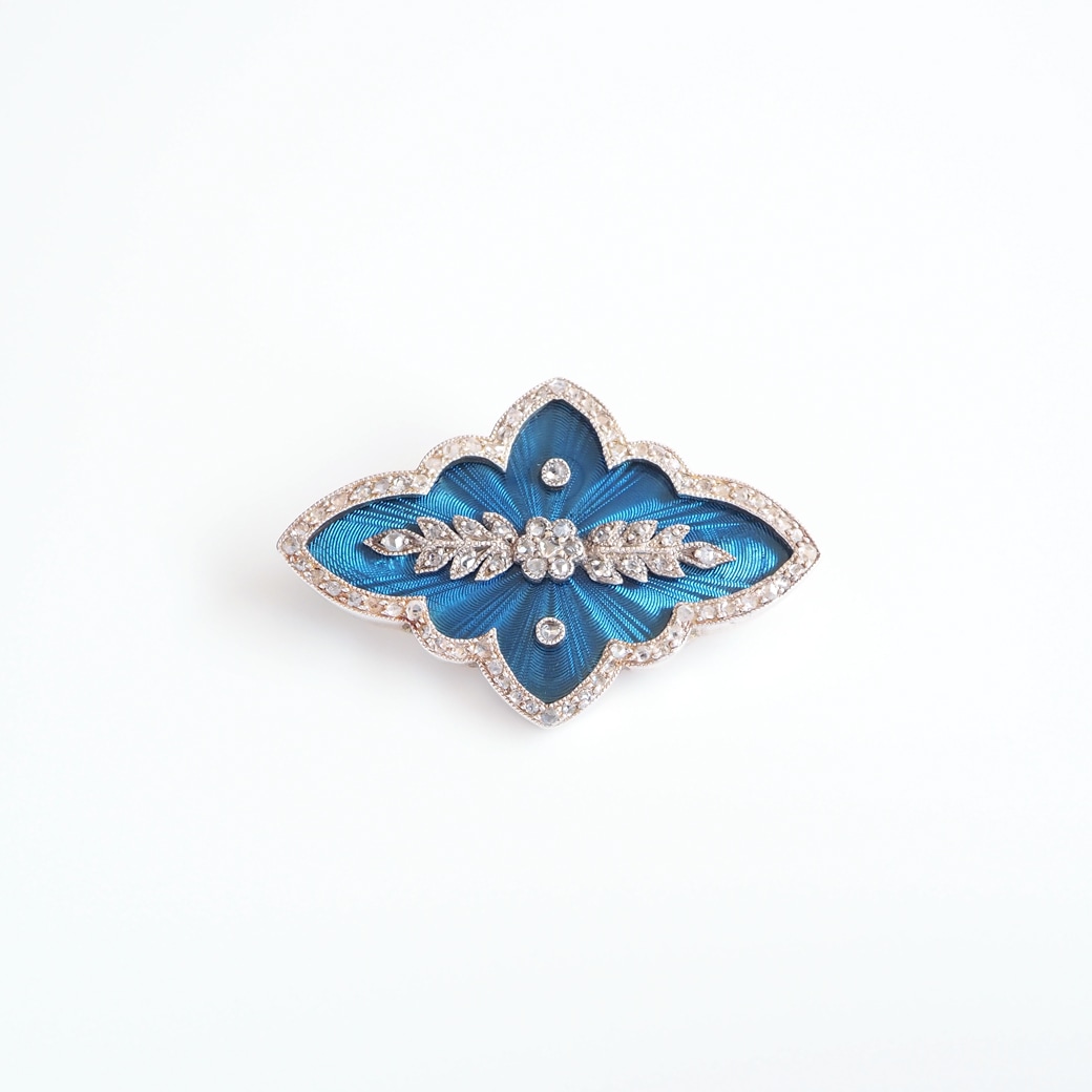 アンティークジュエリー アンティークブローチ ギヨシェエナメル