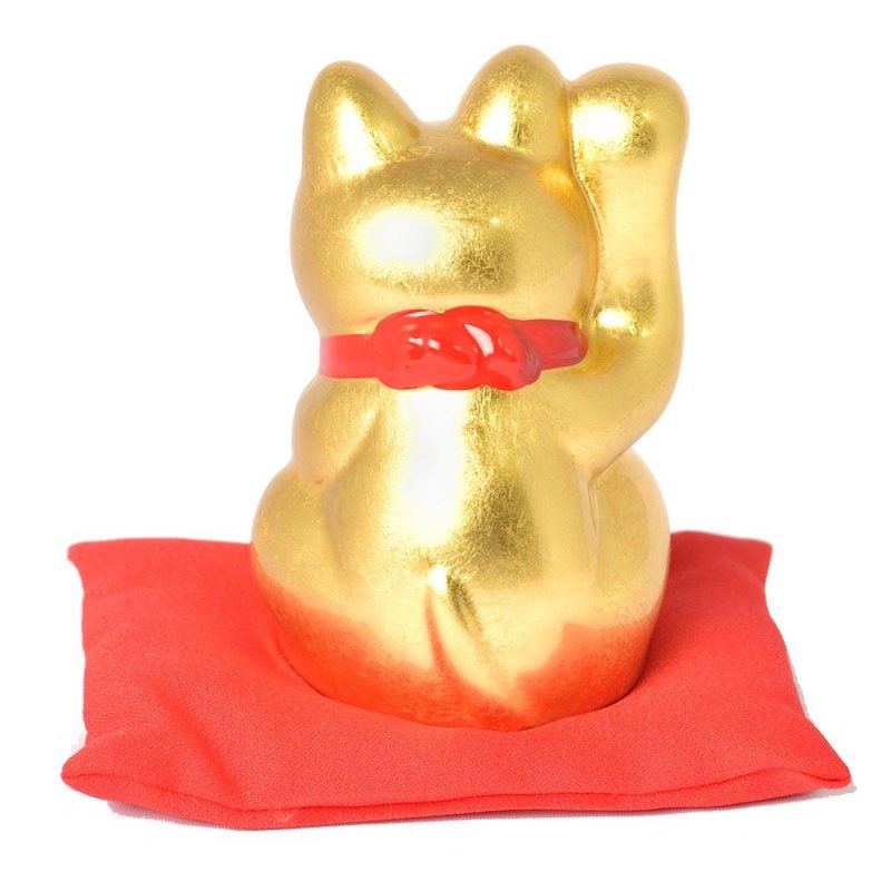 招き猫【純金箔】 招財金猫（まねきんねこ） 金運/置物/開運/風水