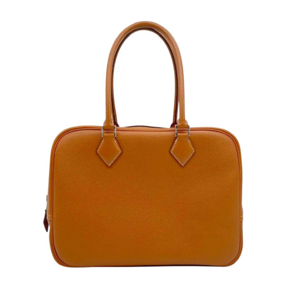 HERMES エルメス プリュム28 ハンドバッグ ヴォー・エプソン ブラウン