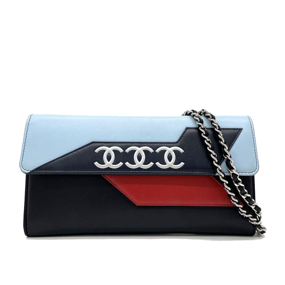 CHANEL シャネル エアライン チェーンウォレット 長財布 レザー
