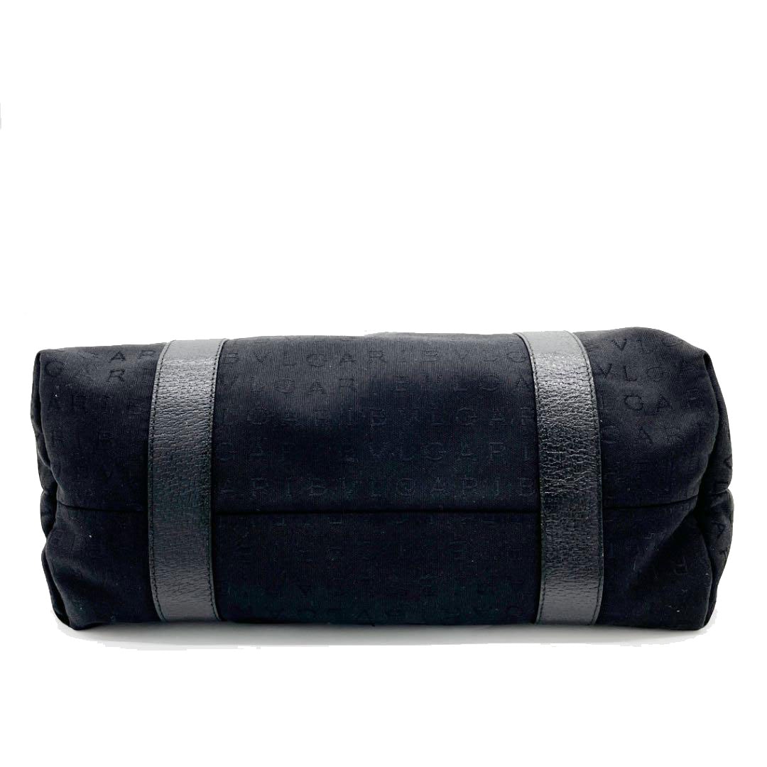 BVLGARI ブルガリ トートバッグ ロゴマニア キャンバス ブラック