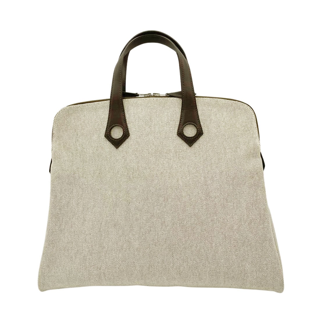 HERMES エルメス トートバッグ サックイブーMM トワルアッシュ レザー